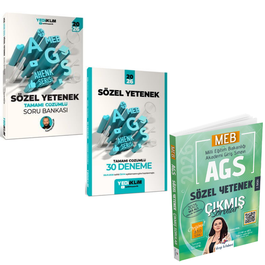 Dizgi Kitap 2026 MEB AGS Sözel Yetenek Çıkmış Sorular & MEB AGS Sözel Yetenek Soru Bankası & Meb-Ags Sözel Yetenek 30 Deneme Ahenk Serisi Yediiklim Seti
