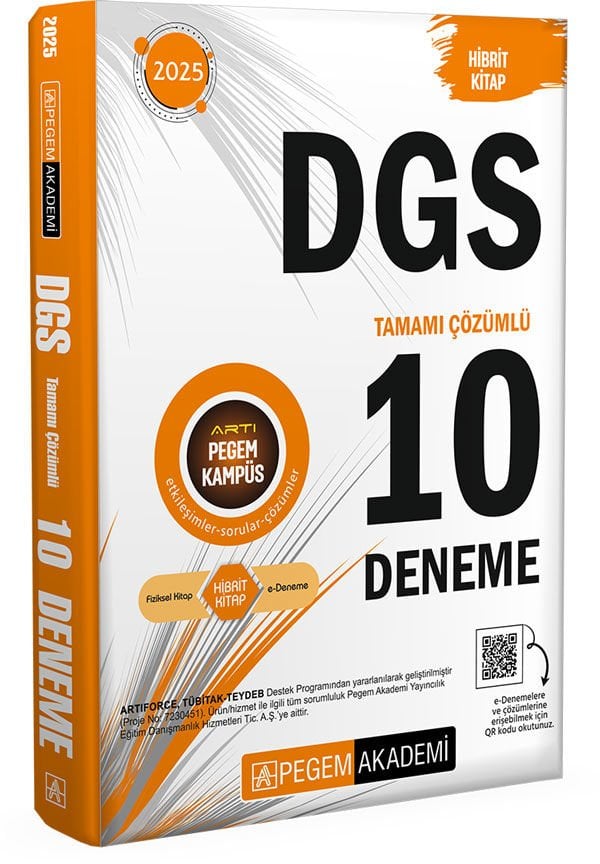 2025 DGS Tamamı Çözümlü 10 Deneme Pegem Yayınları