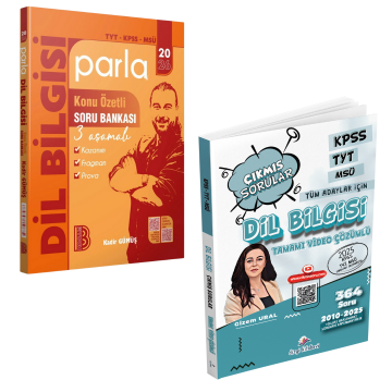 Dizgi Kitap KPSS TYT MSÜ Tüm Adaylar için Tamamı Video Çözümlü Dil Bilgisi Çıkmış Sorular ve Benim Hocam Parla Dilbilgisi Konu Özetli Soru Bankası Seti