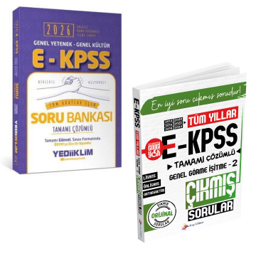 Dizgi Kitap EKPSS Tüm Yıllar Tamamı Çözümlü Genel Görme İşitme 2 Çıkmış Sorular ve Yediiklim Yayınları Soru Bankası 2'li Set