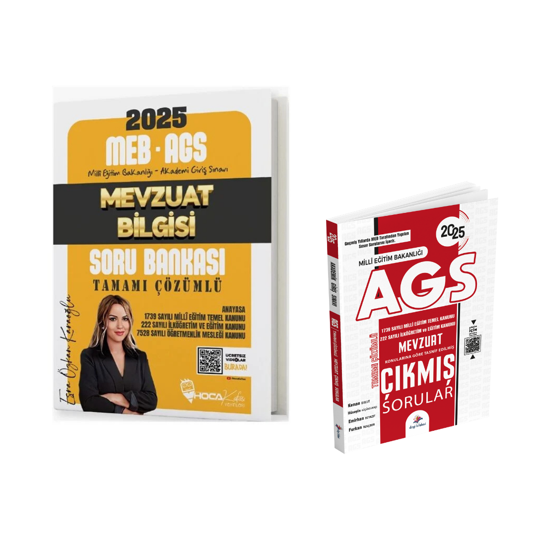 2025 Dizgi Kitap Meb Ags Mevzuat Pdf Çözümlü Çıkmış Sorular ve Hoca Kafası Meb Ags Mevzuat Soru Bankası Seti Esra Özkan Karaoğlu