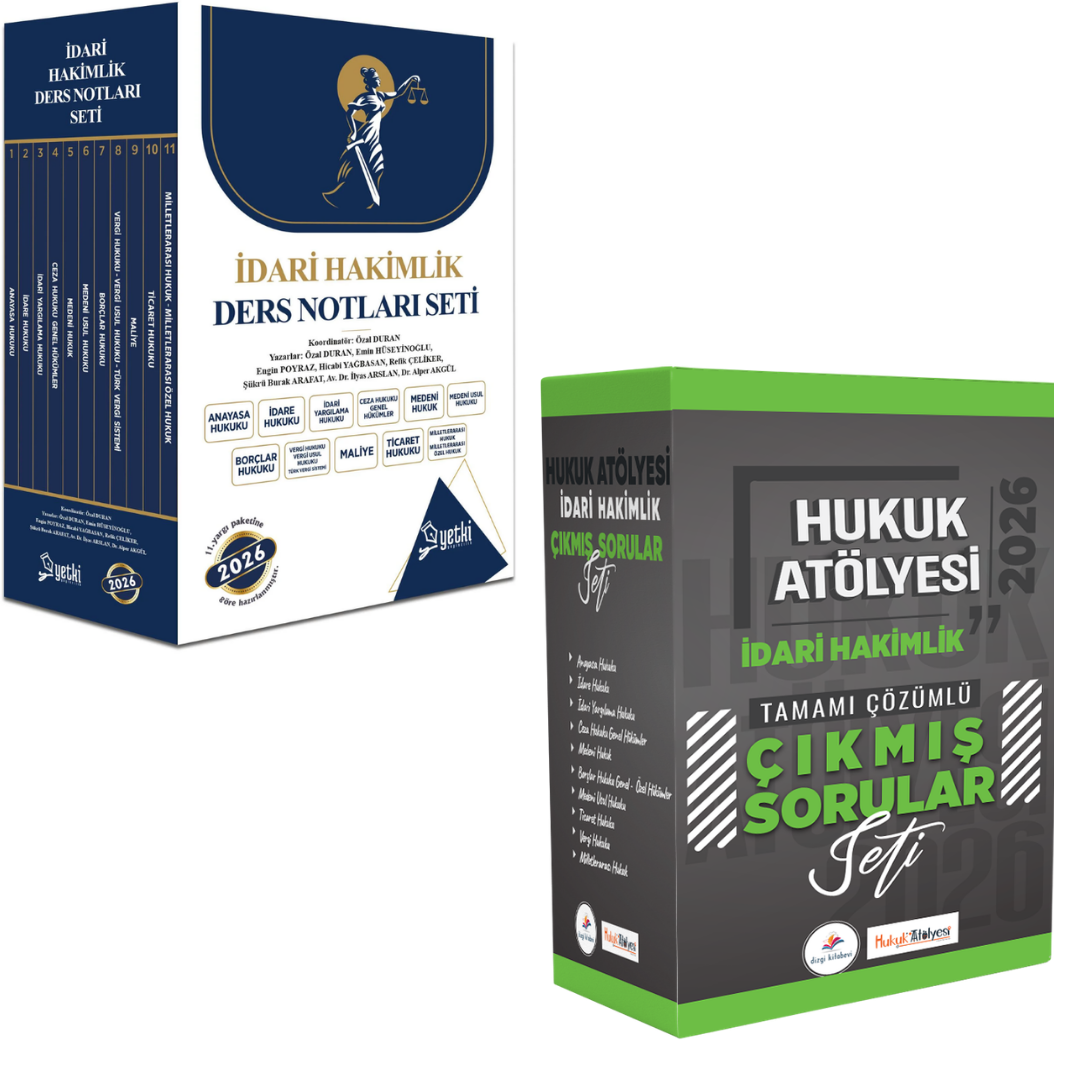Dizgi Kitap 2026 Hukuk Atölyesi İdari Hakimlik Tamamı Çözümlü Çıkmış Sorular Seti & ÇSA İdari Hakimlik Ders Notu Seti Yetki Yayınları