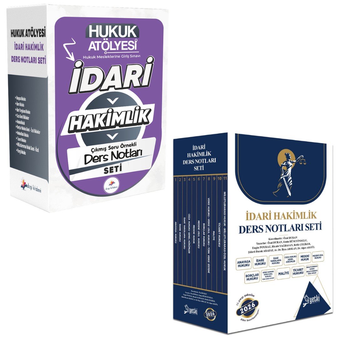 Dizgi Kitap 2026 Hukuk Atölyesi İdari Hakimlik Çıkmış Soru Örnekli Ders Notları Seti & ÇSA İdari Hakimlik Ders Notu Seti Yetki Yayınları