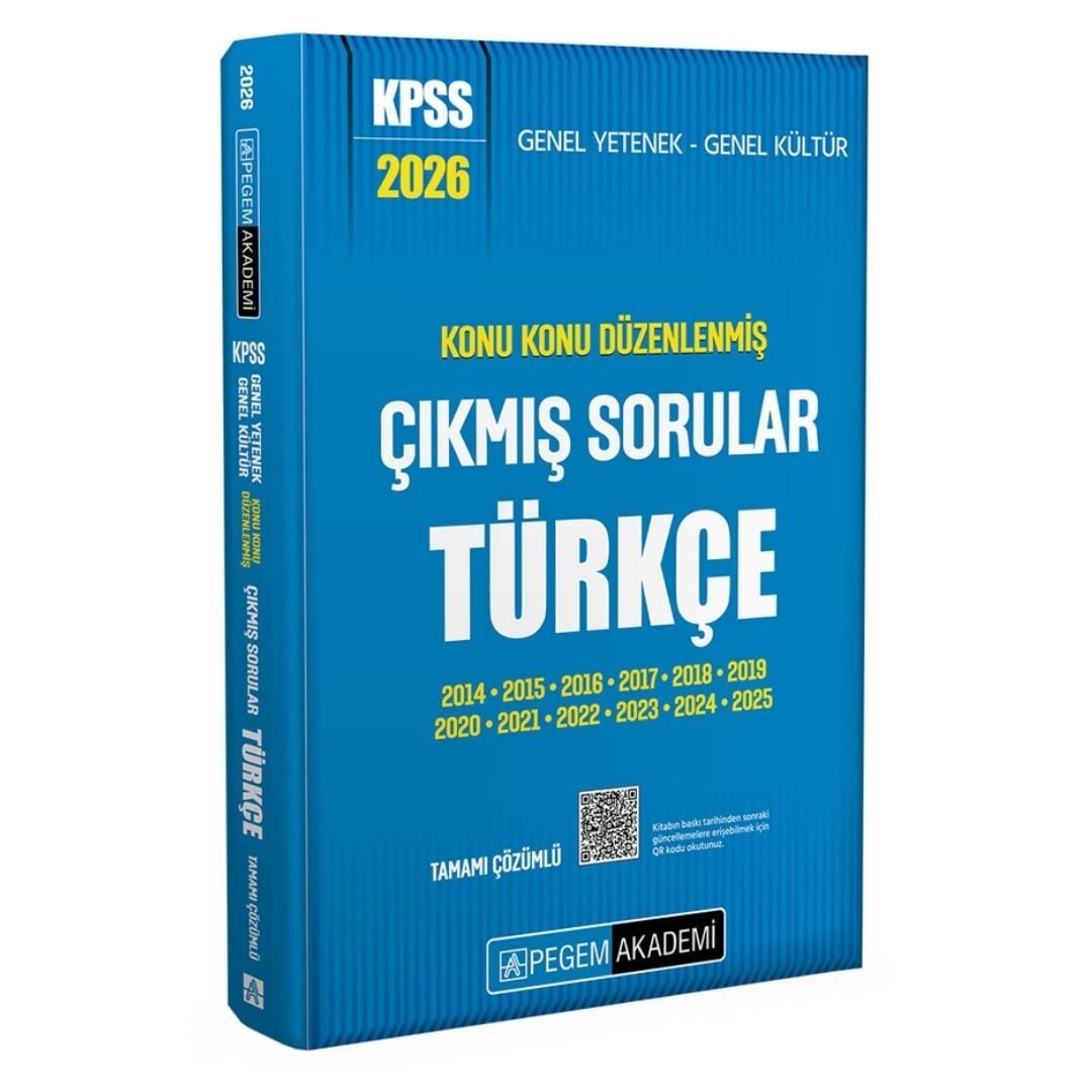 2026 KPSS Genel Yetenek Genel Kültür Konu Konu Düzenlenmiş Tamamı Çözümlü Çıkmış Sorular TÜRKÇE Pegem Yayınları