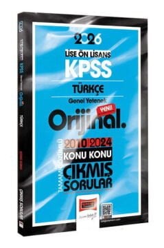 Yargı Yayınları 2026 KPSS Lise-Önlisans Türkçe Orijinal 2010-2024 Konu Konu Çıkmış Sorular