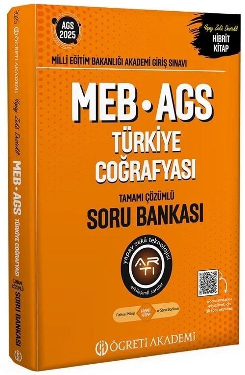 2025 MEB-AGS Soru Bankası Tamamı Çözümlü Türkiye Coğrafyası Öğreti Akademi