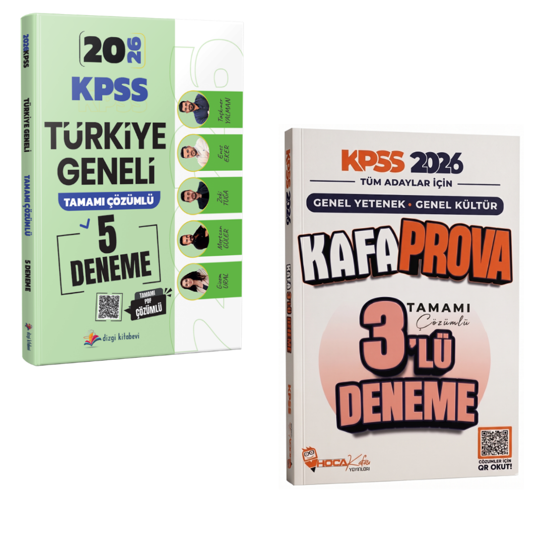 Dizgi Kitap 2026 KPSS Türkiye Geneli 5 Deneme Sınavı ve Hoca Kafası Yayınları GY-GK Kafa Prova 3 Deneme Seti