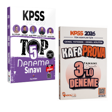 Dizgi Kitap 2026 KPSS TOP 5 Tamamı Çözümlü 5 Deneme ve Hoca Kafası Yayınları GY-GK Kafa Prova 3 Deneme Seti