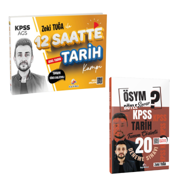 Dizgi Kitap 2026 KPSS Zeki Tuğa ile 12 Saatte Tarih Tekrar Kampı ve ÖSYM Böyle Sorar Tamamı PDF Çözümlü 20 Deneme Sınavı