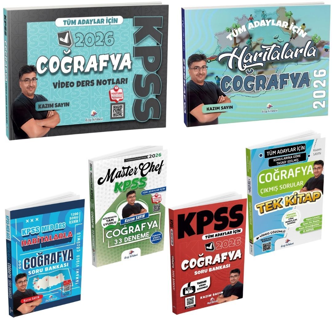 Dizgi Kitap 2026 Tüm Adaylar İçin Kpss Coğrafya Kazandıran 6'li Set Kazım Sayın