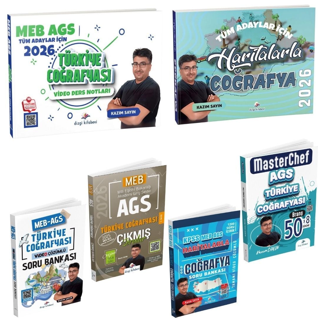 Dizgi Kitap 2026 MEB AGS Türkiye Coğrafyası Kazandıran 6'li Set Kazım Sayın