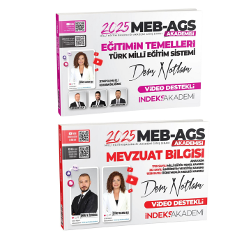 İndeks Akademi 2025 Meb Ags Mevzuat, Eğitimin Temelleri Ders Notları 2 li Set Zeynep Salman İçli İndeks Akademi Yayıncılık