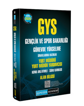 2026 GYS Gençlik ve Spor Bakanlığı Görevde Yükselme Sınavlarına Hazırlık YURT MÜDÜRÜ YURT MÜDÜR YARDIMCISI Konu Anlatımlı Soru Bankası Alan Bilgisi Pegem Yayınları