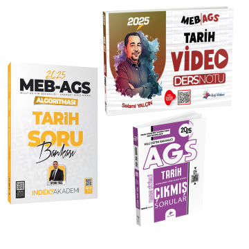 2025 Dizgi Kitap Meb Ags Tarih Video Ders Notları, Çıkmış Sorular Selami Yalçın ve İndeks Akademi Meb Ags Algoritması Tarih Çözümlü Soru Bankası Aydın Yüce