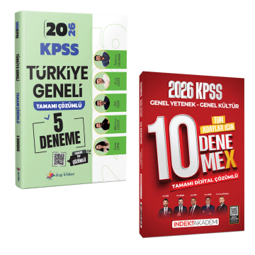 Dizgi Kitap 2026 KPSS Türkiye Geneli 5 Deneme Sınavı & KPSS Genel Yetenek Genel Kültür 10 DenemeX Çözümlü İndeks Akademi Seti