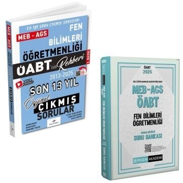 Dizgi Kitap 2026 Meb Ags ÖABT Fen Bilimleri Öğretmenliği Son 13 Yıl Orijinal Çıkmış Sınav Soruları ve MEB AGS ÖABT Fen Bilimleri Öğretmenliği Soru Bankası Pegem Yayınları Seti