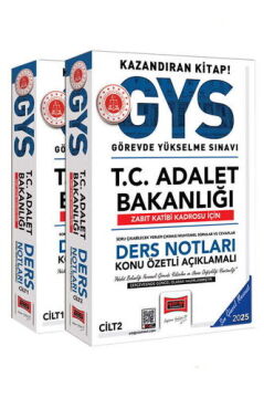 Yargı Yayınları 2025 T.C Adalet Bakanlığı Zabıt Katibi Kadrosu İçin Ders Notları (2 Cilt)