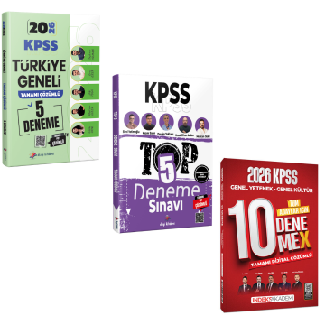 Dizgi Kitap 2026 KPSS Türkiye Geneli 5 Deneme ve TOP 5 Tamamı PDF Çözümlü 5 Deneme & KPSS Genel Yetenek Genel Kültür 10 DenemeX Çözümlü İndeks Akademi Seti