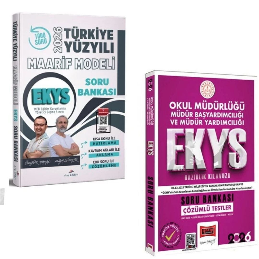 Dizgi Kitap 2026 MEB EKYS Türkiye Yüzyılı Maarif Modeli Soru Bankası & EKYS Okul Müdürlüğü Müdür Başyardımcılığı ve Müdür Yardımcılığı Soru Bankası Yargı Yayınları Seti