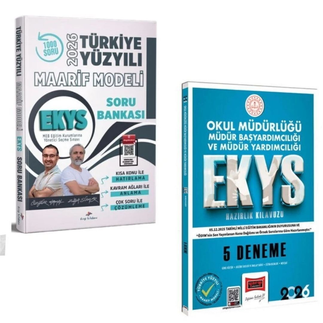 Dizgi Kitap 2026 MEB EKYS Türkiye Yüzyılı Maarif Modeli Soru Bankası & EKYS Okul Müdürlüğü Müdür Başyardımcılığı ve Müdür Yardımcılığı 5 Deneme Yargı Yayınları Seti