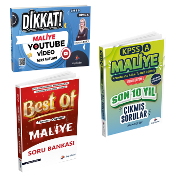 Dizgi Kitap 2025 KPSS A Maliye Ders Notu, Best Of Soru Bankası ve Maliye Son 10 Yıl Konu Tasnifli Çıkmış Soru 3 lü Set