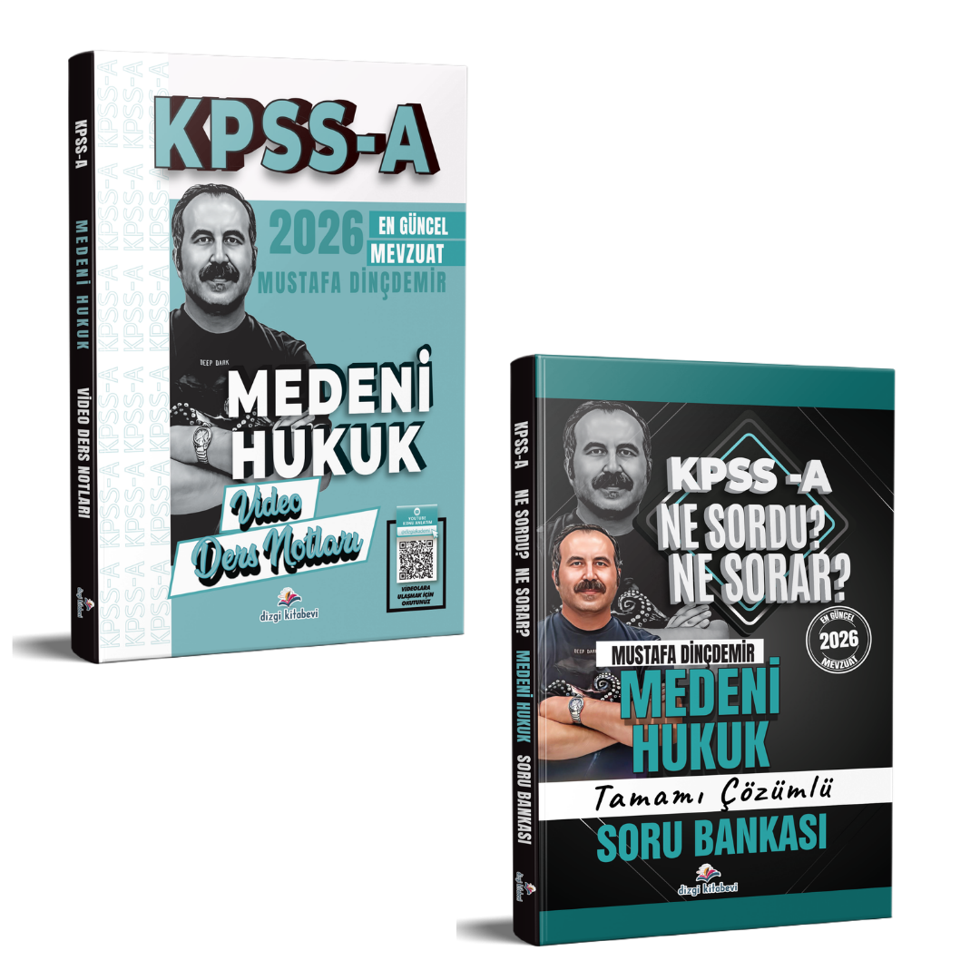 Dizgi Kitap 2026 Kpss A Medeni Hukuk Video Ders Notları & Kpss A Medeni Hukuk Ne Sordu Ne Sorar Tamamı Çözümlü Soru Bankası Mustafa Dinçdemir Seti