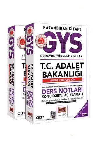 2025 T.C Adalet Bakanlığı Memur Kadrosu İçin Ders Notları (2 Cilt) Yargı Yayınları