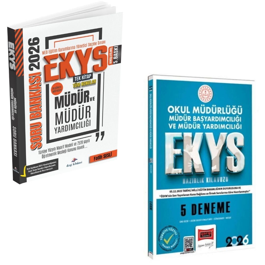 Dizgi Kitap 2026 MEB EKYS Müdür ve Müdür Yardımcılığı Soru Bankası & EKYS Okul Müdürlüğü Müdür Başyardımcılığı ve Müdür Yardımcılığı 5 Deneme Yargı Yayınları Seti