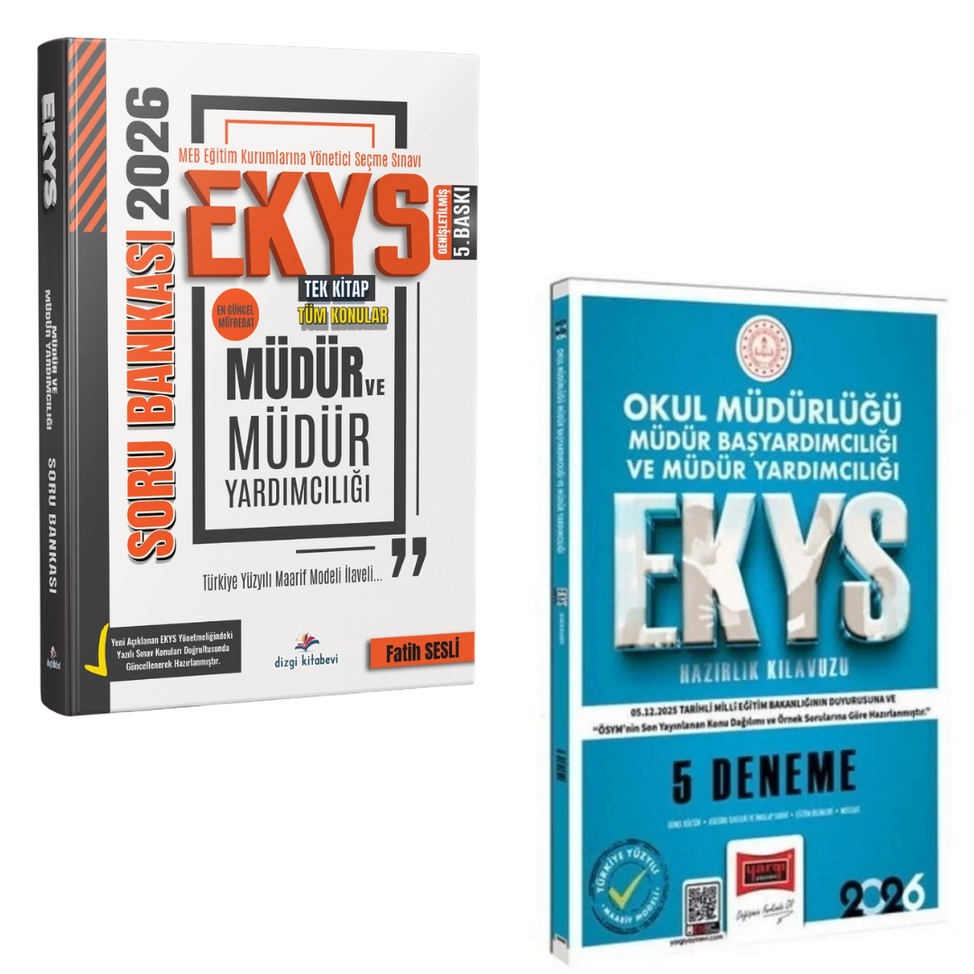 Dizgi Kitap 2026 MEB EKYS Müdür ve Müdür Yardımcılığı Soru Bankası & EKYS Okul Müdürlüğü Müdür Başyardımcılığı ve Müdür Yardımcılığı 5 Deneme Yargı Yayınları Seti