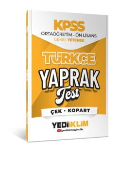 Yediiklim Yayınları 2026 KPSS Ortaöğretim Ön Lisans Türkçe Çek Kopart Yaprak Test