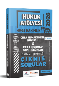 Dizgi Kitap 2026 HMGS Hukuk Atölyesi Hakimlik Hukuk Mesleklerine Giriş Sınavı Ceza Muhakemesi Hukuku ve Ceza Hukuku Özel Hükümler Tamamı Çözümlü Çıkmış Sorular Murat Soylu 2. Baskı