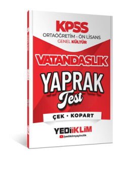 Yediiklim Yayınları 2026 KPSS Ortaöğretim Ön Lisans Vatandaşlık Çek Kopart Yaprak Test