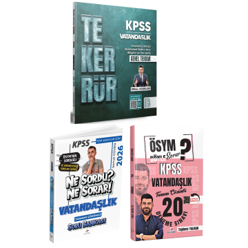 Dizgi Kitap 2026 KPSS Vatandaşlık Soru Bankası Serhat Güven ve KPSS Vatandaşlık 20 Deneme Taşkıner Yalman & KPSS TEKERRÜR Vatandaşlık Genel Tekrar Erdal Kesekler Benim Hocam Seti