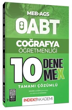 ÖABT MEB-AGS Coğrafya Öğretmenliği 10 DenemeX Çözümlü İndeks Akademi Yayıncılık