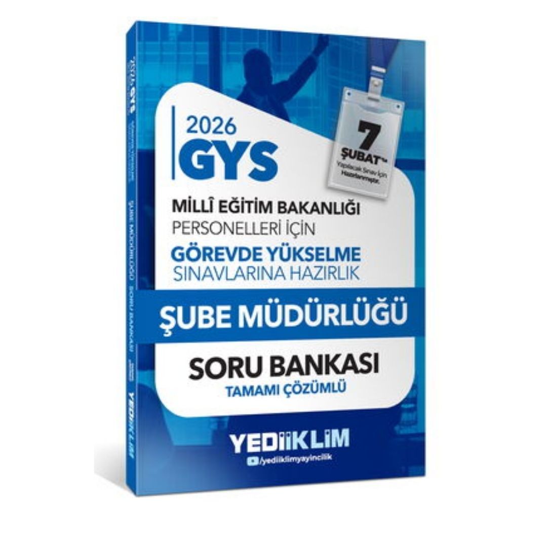 2026 MEB GYS Şube Müdürlüğü Tamamı Çözümlü Soru Bankası Yediiklim Yayınları