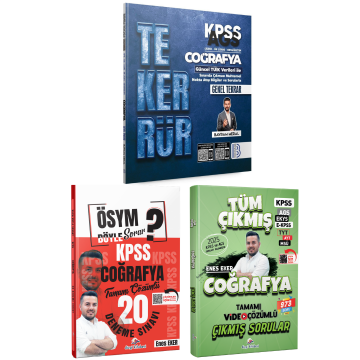 Dizgi Kitap 2026 KPSS Coğrafya 20 Deneme ve Coğrafya Tüm Sınavlar Çıkmış Sorular Enes Eker & KPSS TEKERRÜR Coğrafya Genel Tekrar Bayram Meral Benim Hocam Seti