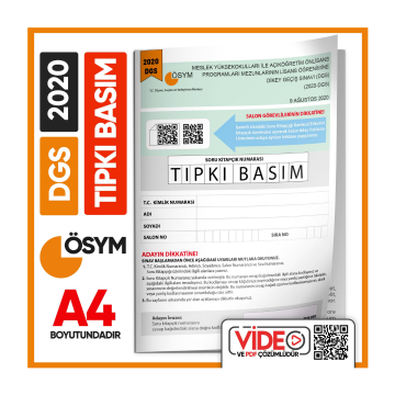 2020 DGS Sayısal-Sözel ÖSYM Tıpkı Basım Çıkmış Soru Deneme Kitapçığı (Video Çözümlü Türkiye Geneli) İnformal Yayınları