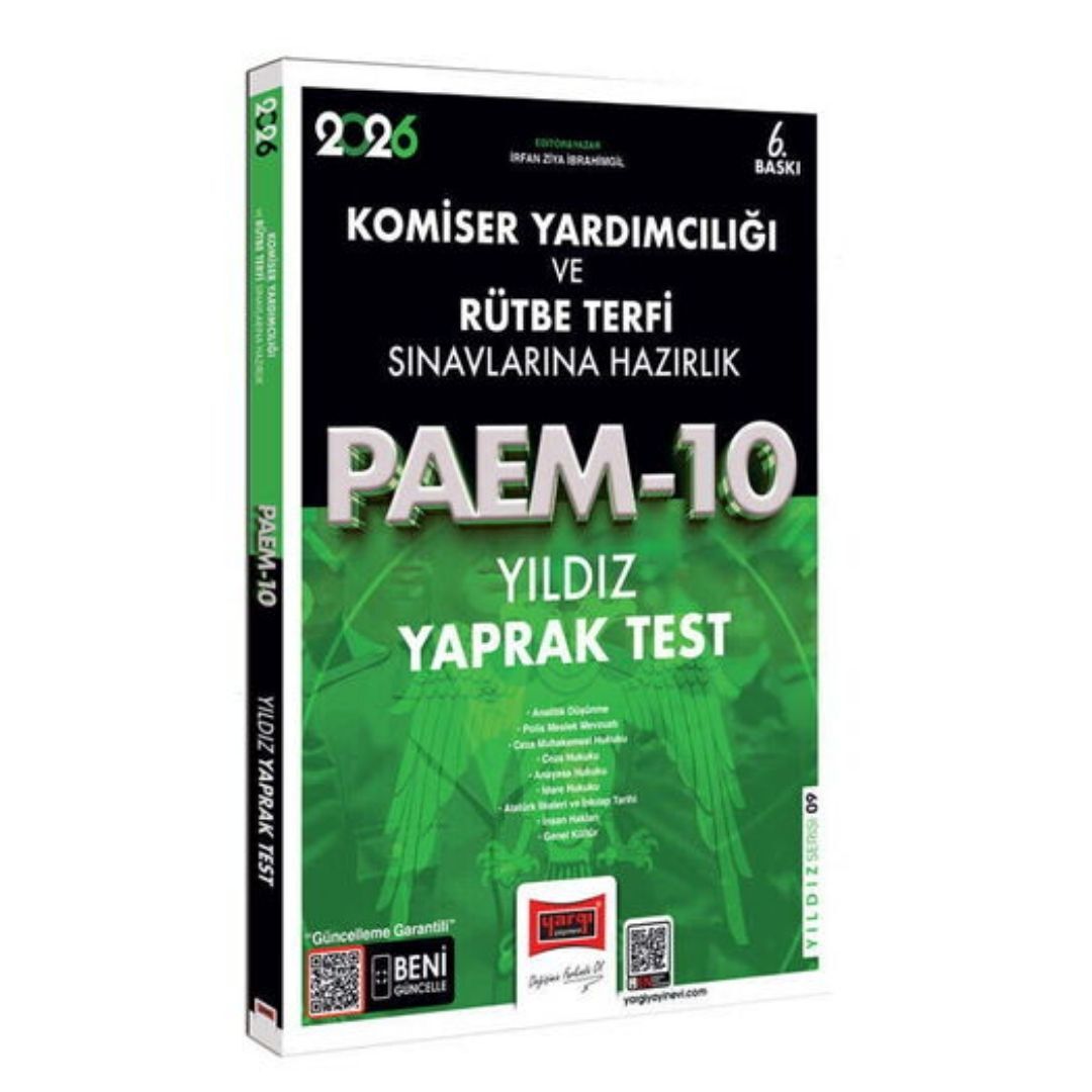 Yargı Yayınları 2026 PAEM Komiser Yardımcılığı ve Rütbe Terfi Sınavlarına Hazırlık Yıldız Yaprak Test