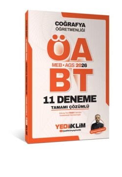 Yediiklim Yayınları 2026 MEB-AGS ÖABT Coğrafya Öğretmenliği Tamamı Çözümlü 11 Deneme Ramazan KOCAKAYA