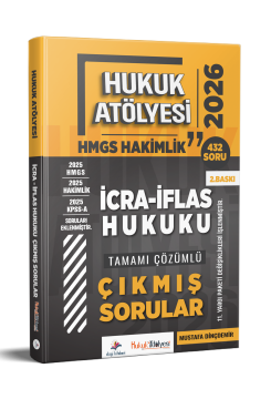 Dizgi Kitap 2026 HMGS Hukuk Atölyesi Hakimlik Hukuk Mesleklerine Giriş Sınavı İcra İflas Hukuku Tamamı Çözümlü Çıkmış Sorular Mustafa Dinçdemir 2. Baskı