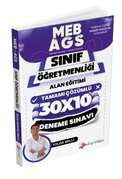 Dizgi Kitap 2026 Meb Ags ÖABT Sınıf Öğretmenliği Alan Eğitimi Tamamı Çözümlü 10 Deneme Sınavı Tolga Belli
