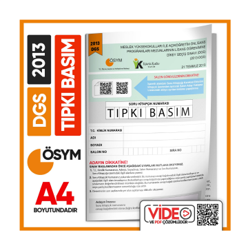 2013 DGS Sayısal-Sözel ÖSYM Tıpkı Basım Çıkmış Soru Deneme Kitapçığı (Video Çözümlü Türkiye Geneli) İnformal Yayınları