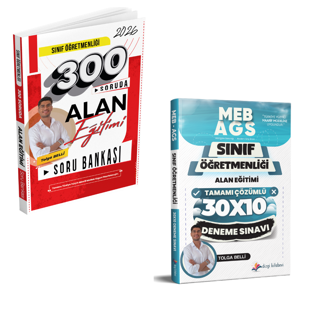 Dizgi Kitap 2026 Meb Ags ÖABT Sınıf Öğretmenliği Alan Eğitimi Soru Bankası ve Alan Eğitimi 10 Deneme Sınavı Seti Tolga Belli