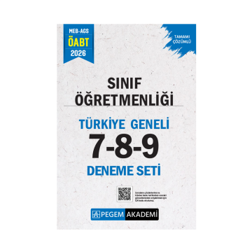 Pegem Yayınları 2026 MEB AGS ÖABT Sınıf Öğretmenliği Tamamı Çözümlü Türkiye Geneli 7-8-9 (3'lü Deneme Seti)