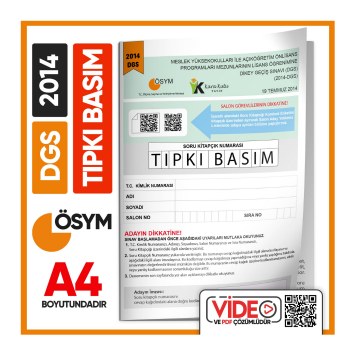 2014 DGS Sayısal-Sözel ÖSYM Tıpkı Basım Çıkmış Soru Deneme Kitapçığı (Video Çözümlü Türkiye Geneli) İnformal Yayınları