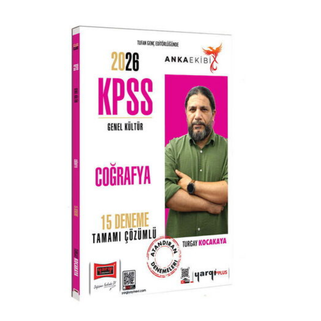 Yargı Yayınları 2026 KPSS Genel Kültür Anka Ekibi Tamamı Çözümlü Coğrafya 15 Deneme