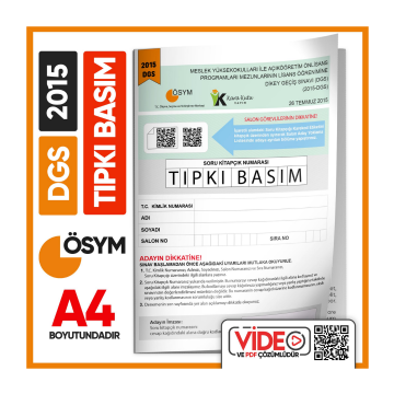 2015 DGS Sayısal-Sözel ÖSYM Tıpkı Basım Çıkmış Soru Deneme Kitapçığı (Video Çözümlü Türkiye Geneli) İnformal Yayınları