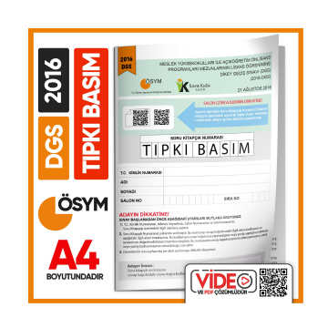 2016 DGS Sayısal-Sözel ÖSYM Tıpkı Basım Çıkmış Soru Deneme Kitapçığı (Video Çözümlü Türkiye Geneli) İnformal Yayınları