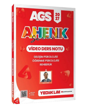Yediiklim Yayınları 2027 AGS Ahenk Serisi Gelişim Psikolojisi, Öğrenme Psikolojisi ve Rehberlik Video Ders Notu