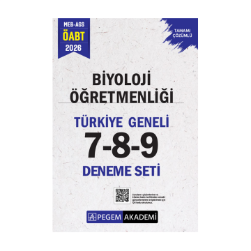 Pegem Yayınları 2026 MEB AGS ÖABT Biyoloji Öğretmenliği Tamamı Çözümlü Türkiye Geneli 7-8-9 (3'lü Deneme Seti)